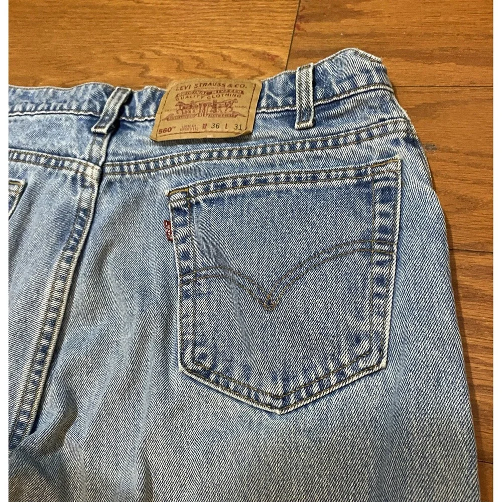 Vintage 90s Levis 560 Loose Tapered Jeans‎ Mens 36X31 Blue (35x30.5) Made In USA